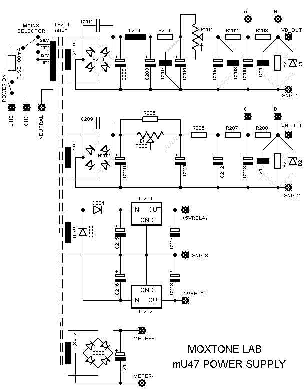 mU47 power supply schematic